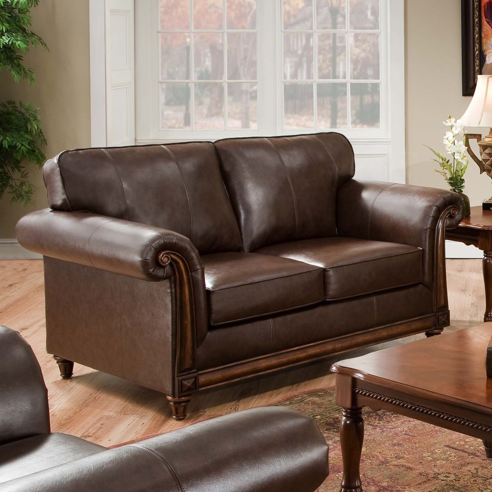 Simmons leather sofa and loveseat 2