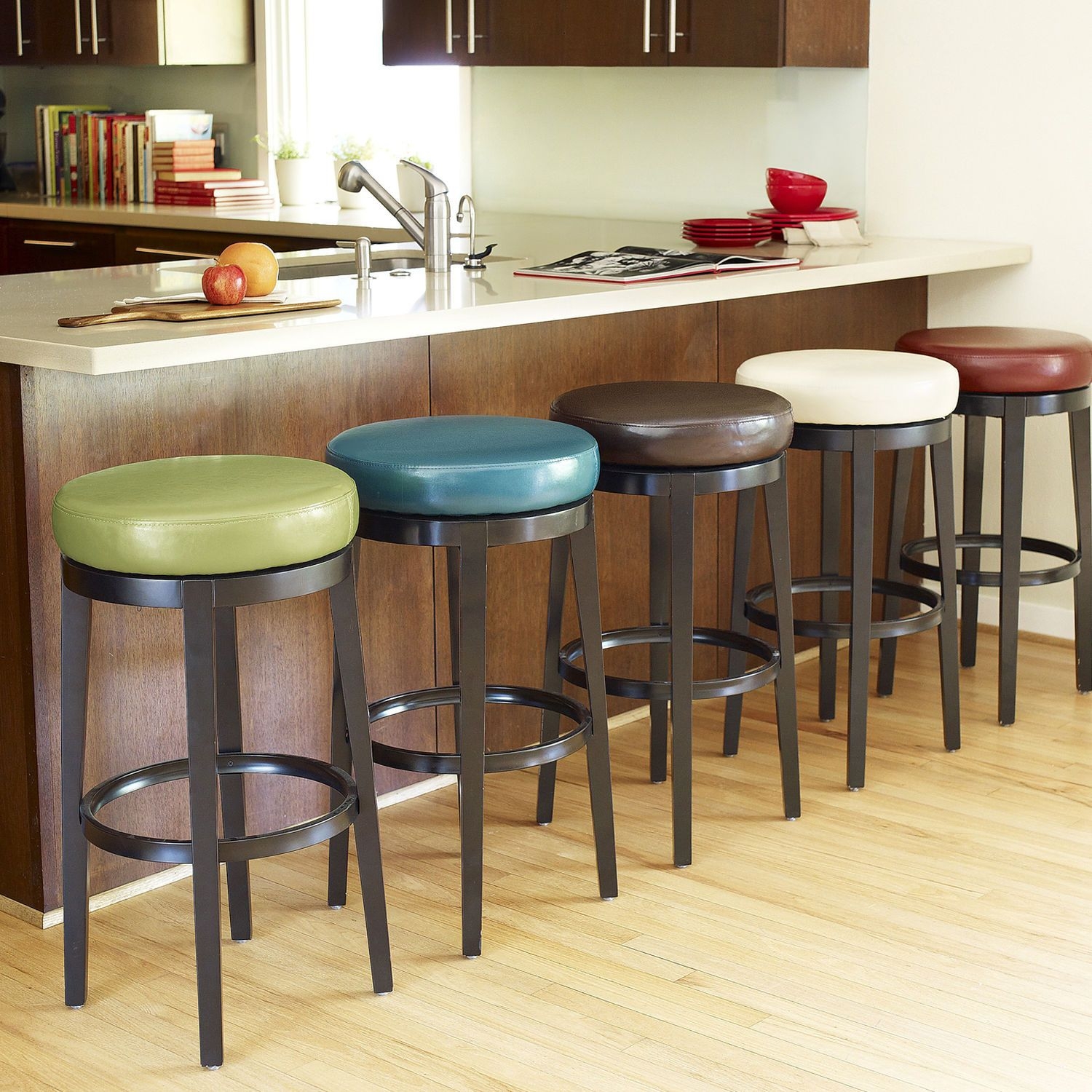 Teal bar stools for kitchen