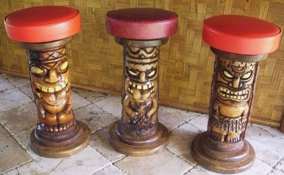 Unique tiki pole barstool is a great addition to any