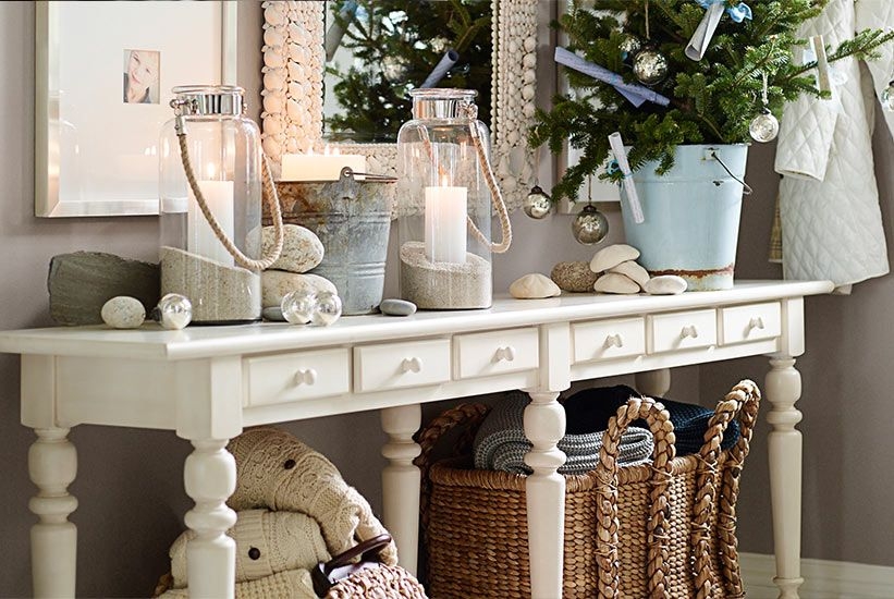 White Console Table With Baskets - Ideas on Foter