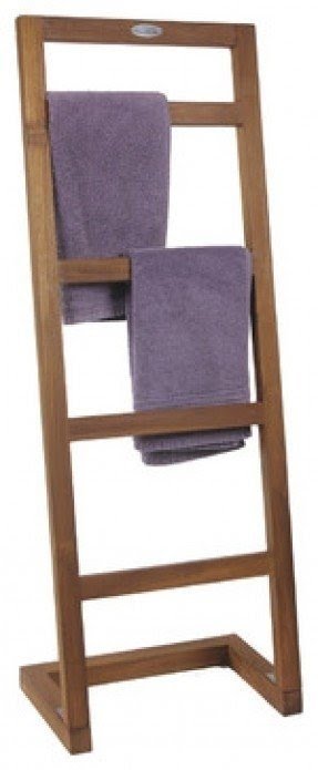 Angled Teak Towel Stand From The Spa Collection Contemporary Towel Racks And Stands