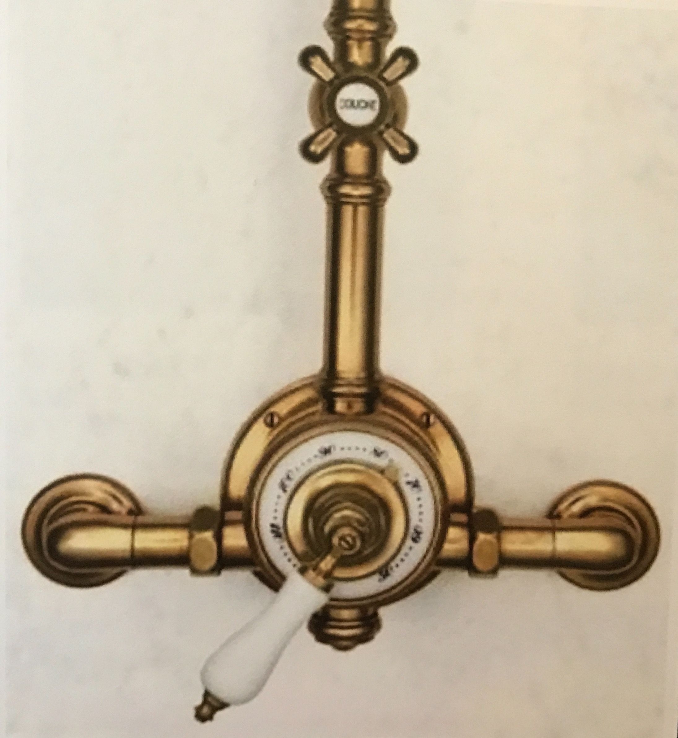 Antique brass shower fixtures