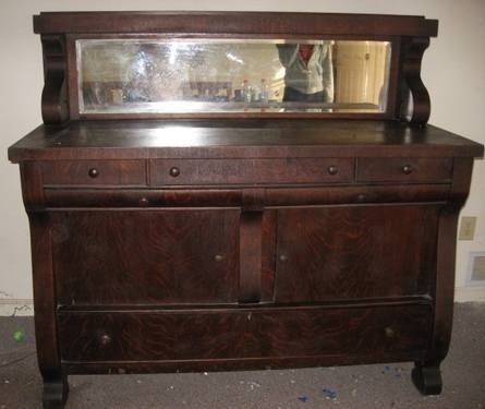 Antique sideboard buffet with deals mirror for sale