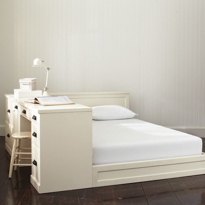 Bed with desk attached
