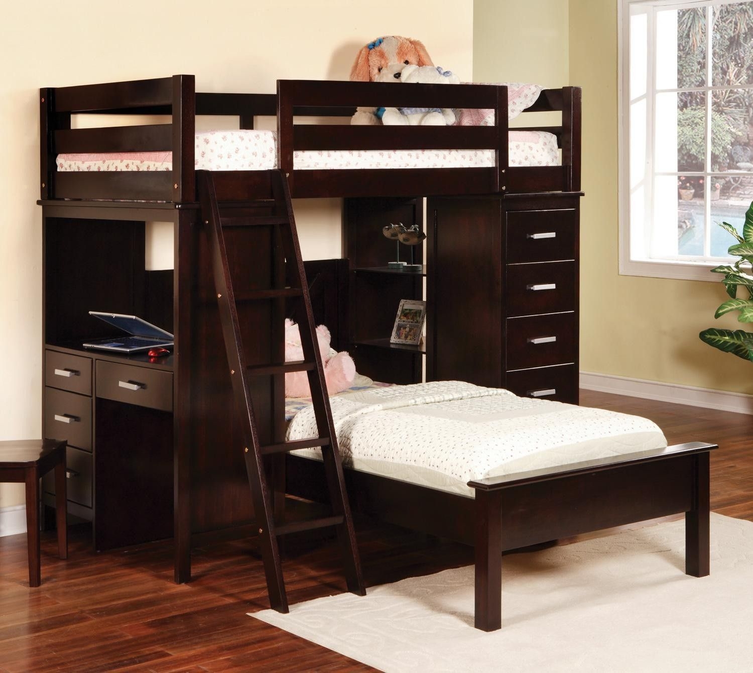 Bunk bed with desk and drawers 1
