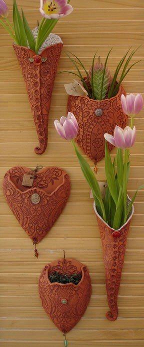 Ceramic flower wall art
