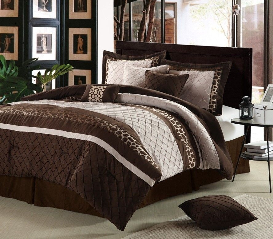 Cheetah brown oversized 8 piece comforter set