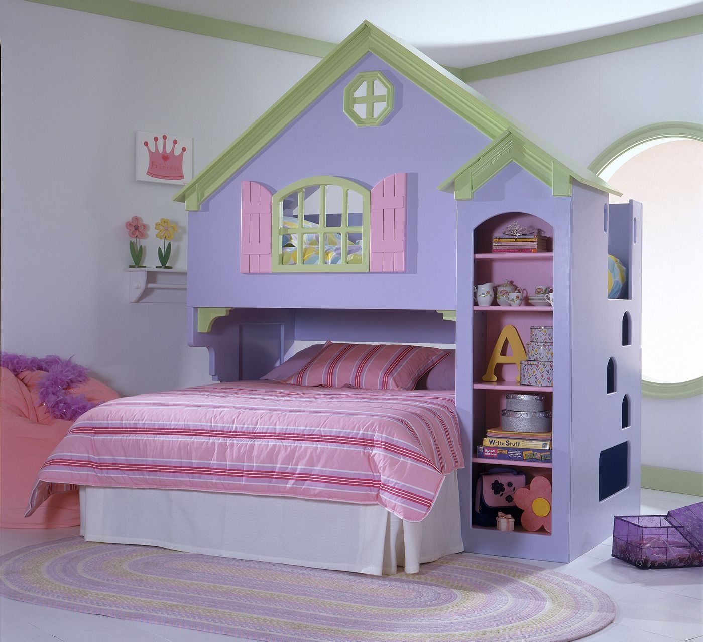 Childrens doll house bed set girls bunkbed full queen