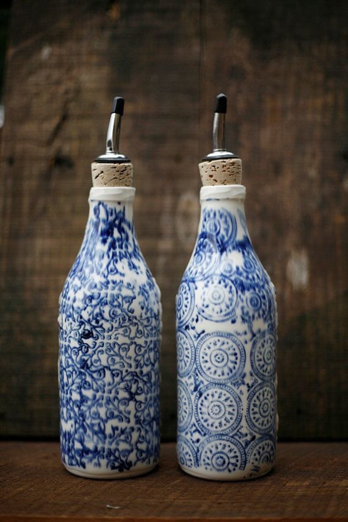 Decorative oil and vinegar bottles