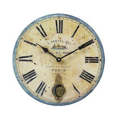 french hotel wall clock timeworks