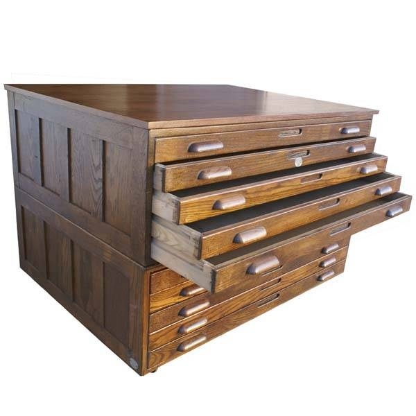 Hamilton oak flat file cabinets from metro retro furniture