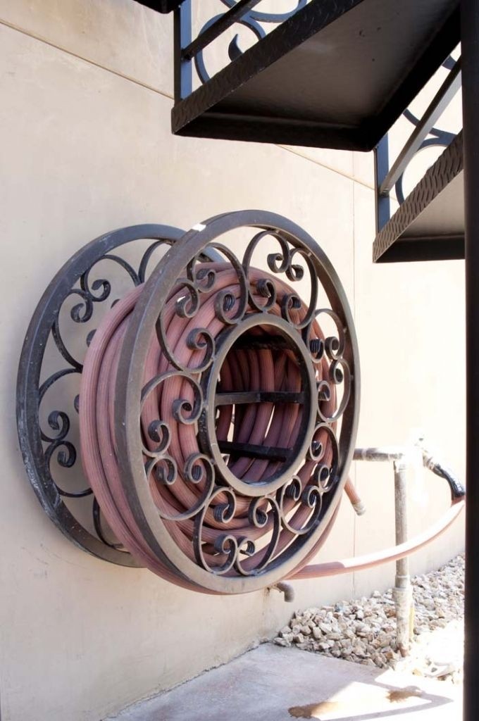 Hose Holder Cast Iron Rose Flower Decorative Hose Reel Hanger