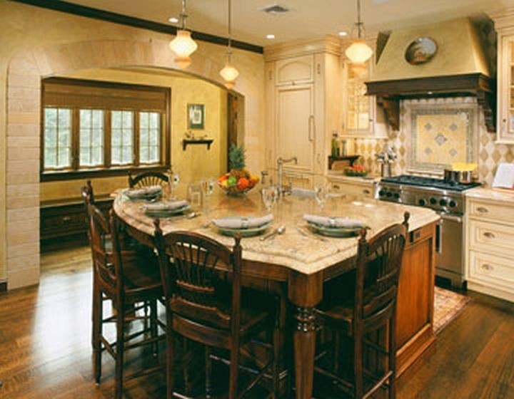 Large kitchen island with seating and storage