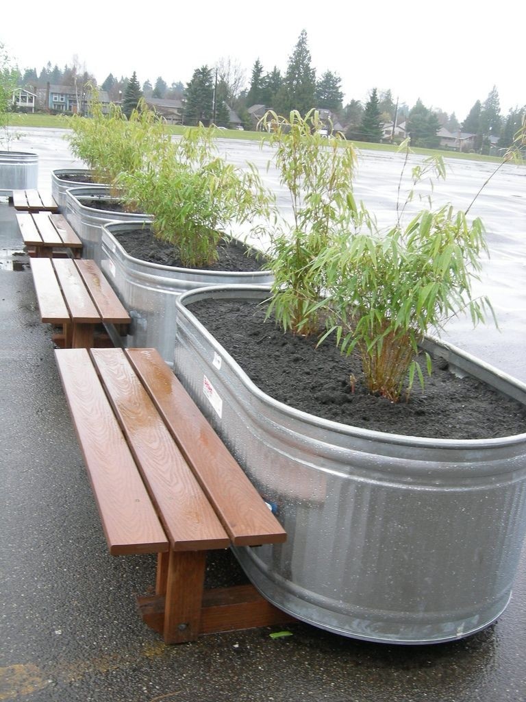 Large metal planters