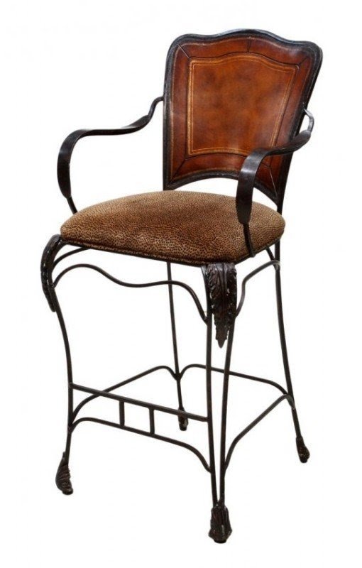 Leather iron bar stools 19