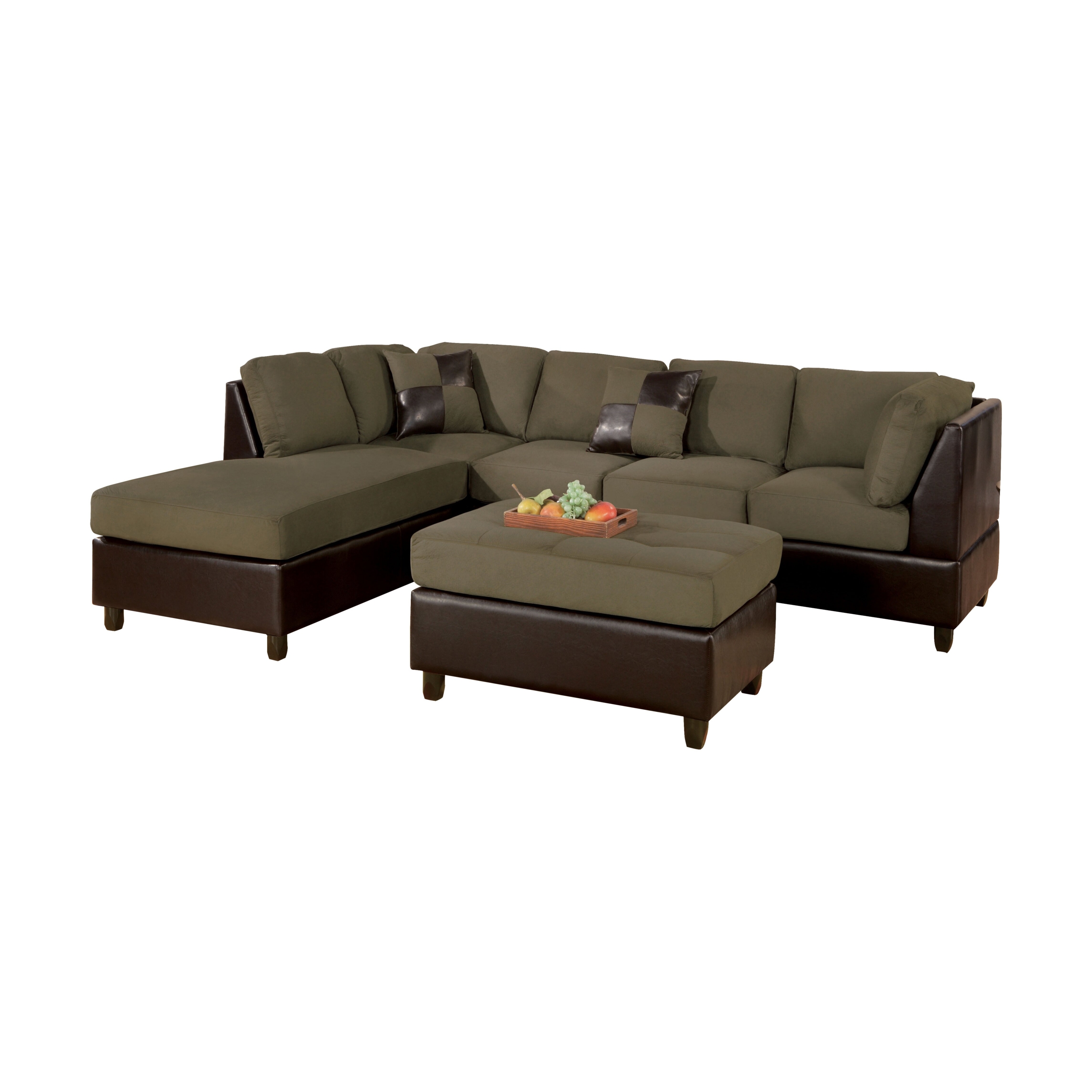 Microfiber sectional sofa with ottoman 1