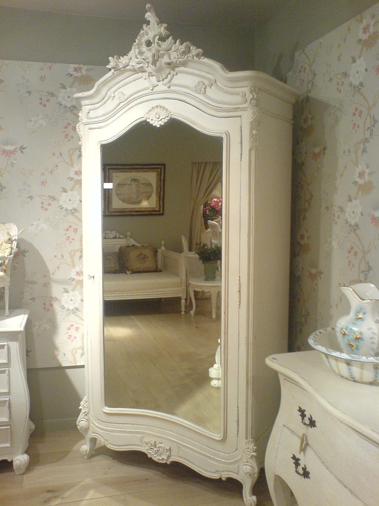 Wardrobe closet on sale with mirror