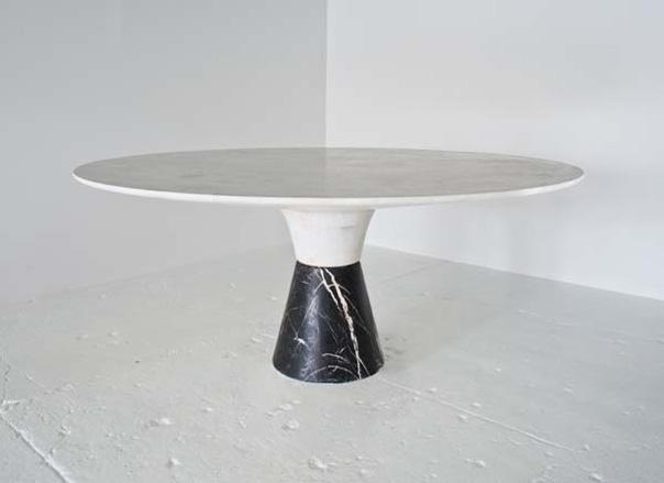 Round marble dining table set 1