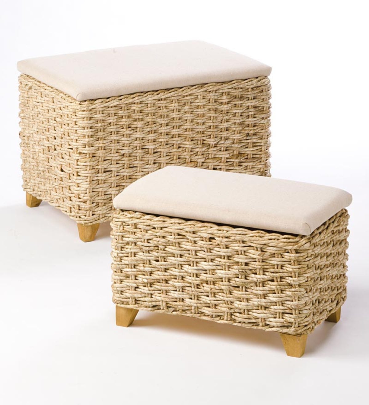 Wicker storage online stool