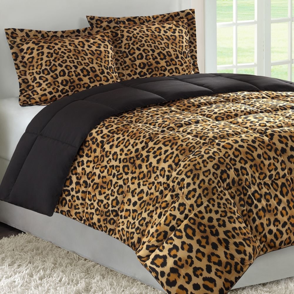 Silk leopard print bedding.
