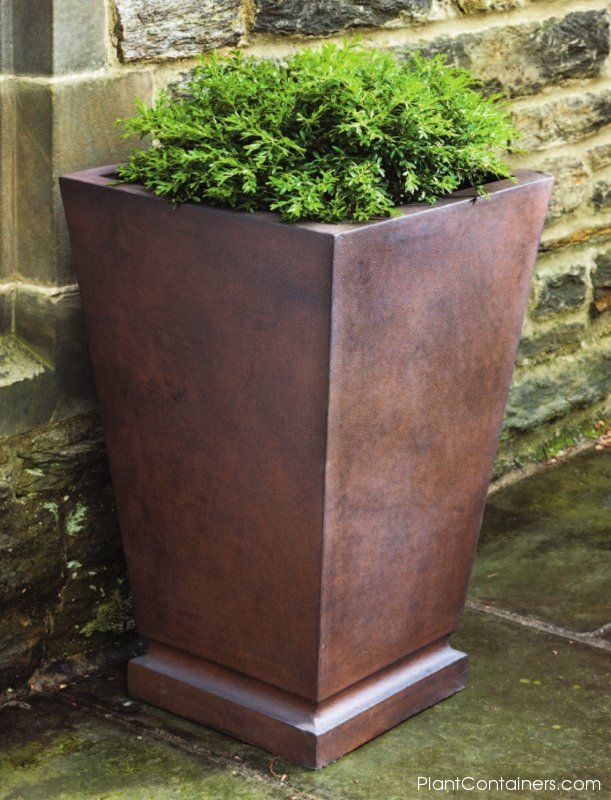 metal planter square planters tall copper spray outdoor paint foter pots cheap well plants westmere rust lite indeed seem super