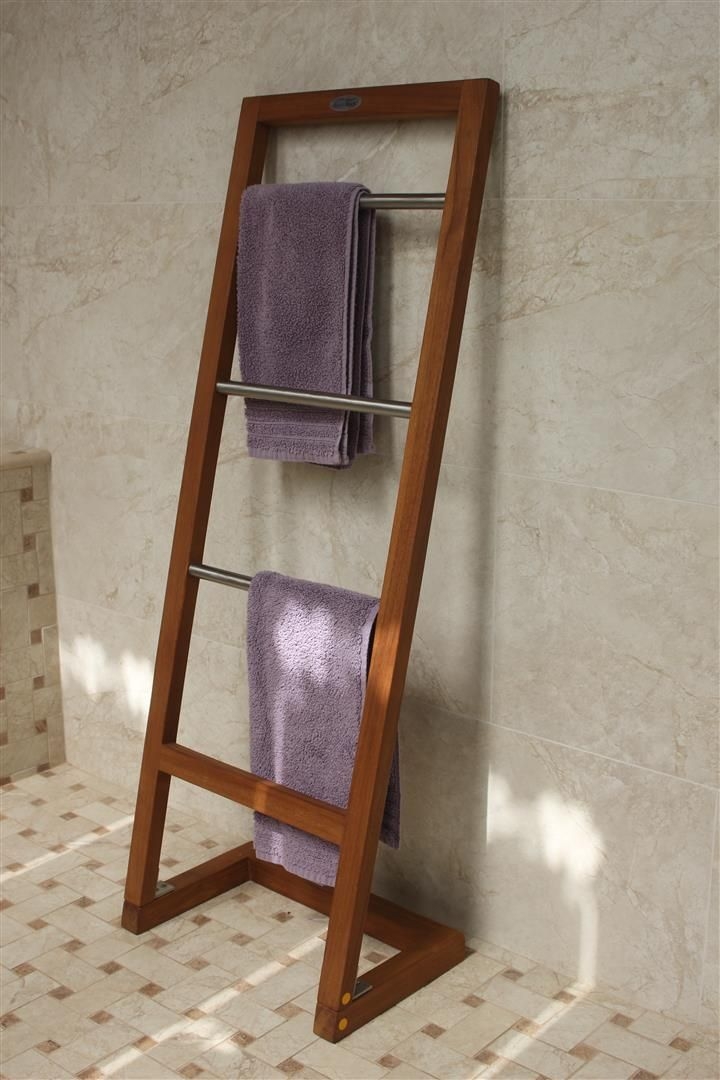 Teak towel ladder