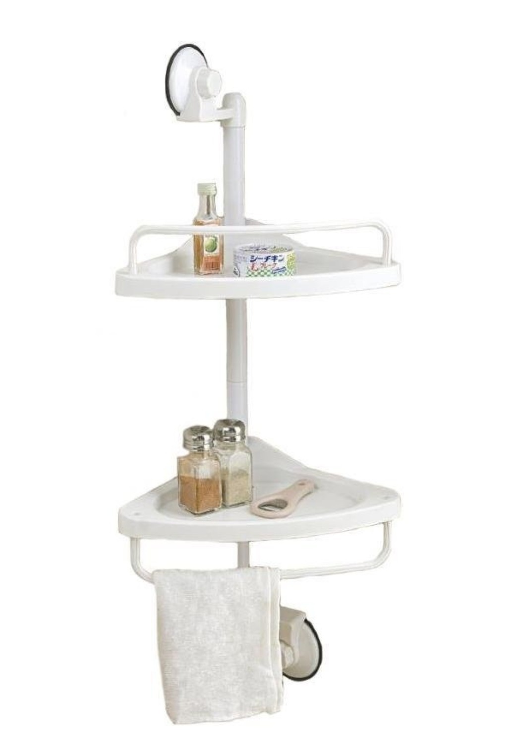 Bathroom Suction Corner Shelf Rack - 2 Layers