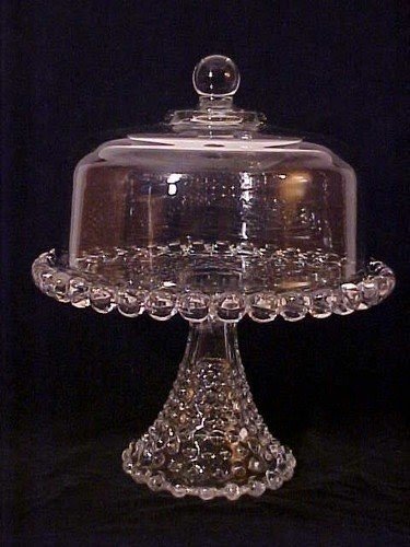 Vintage Antique Duncan Miller Glass Pedestal Cake Stand Plate Giant Hobnail