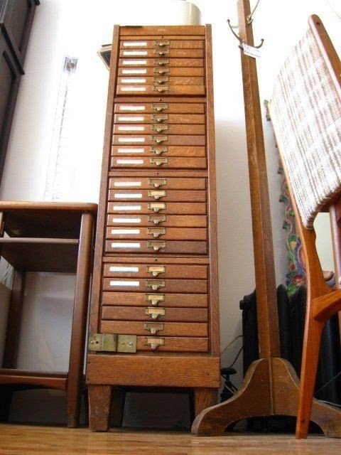 Vintage flat file cabinet
