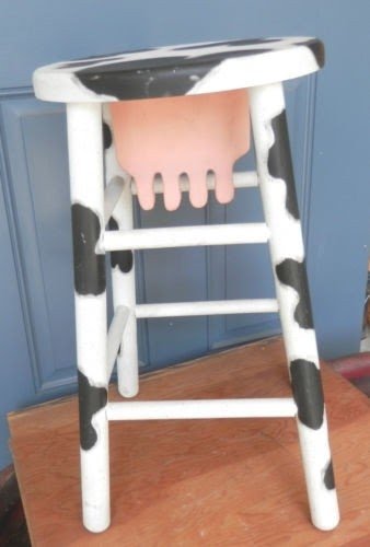 Vintage Wooden Novelty Kitchen Bar Stool Cow Utterly Delightful Country Decor
