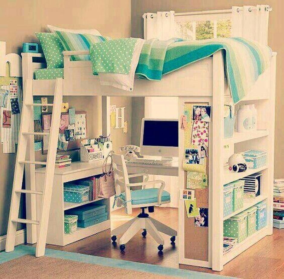 white double loft bed