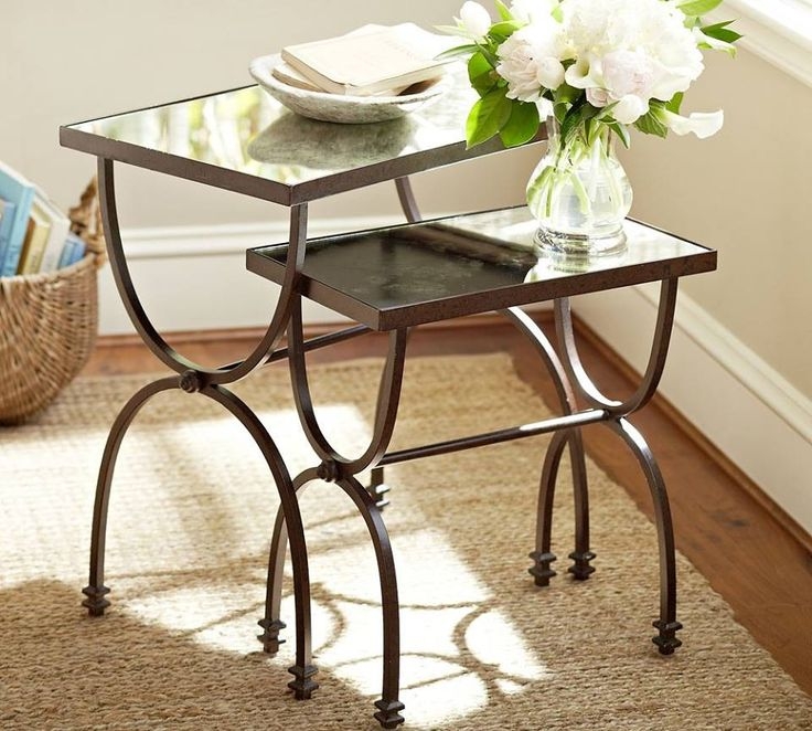Willow mirrored nesting side table