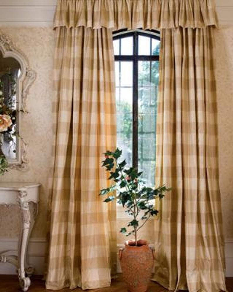 Yellow check curtains