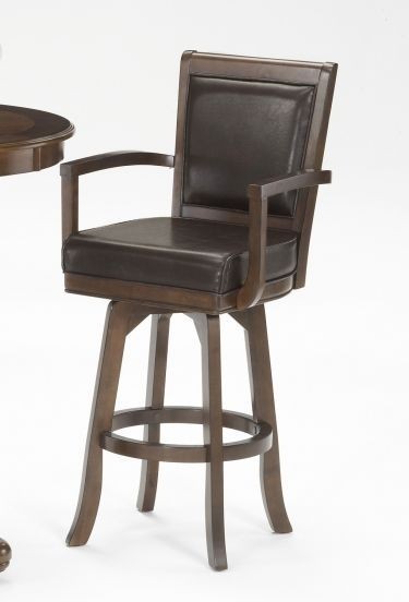 Ambassador swivel bar stool with arms and back rich cherry