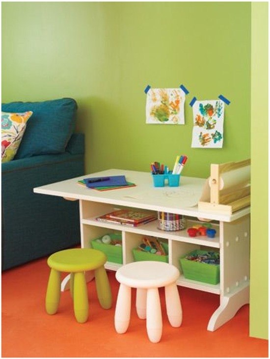 Art desk for kids with storage