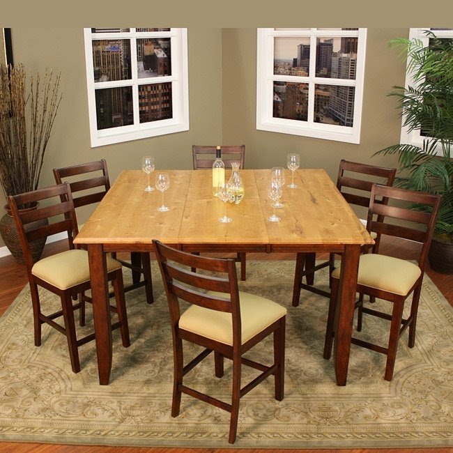 Bar height dining table seats 8