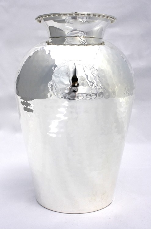 Brass & Silver Traditions Hammered Vase, Large, Silver