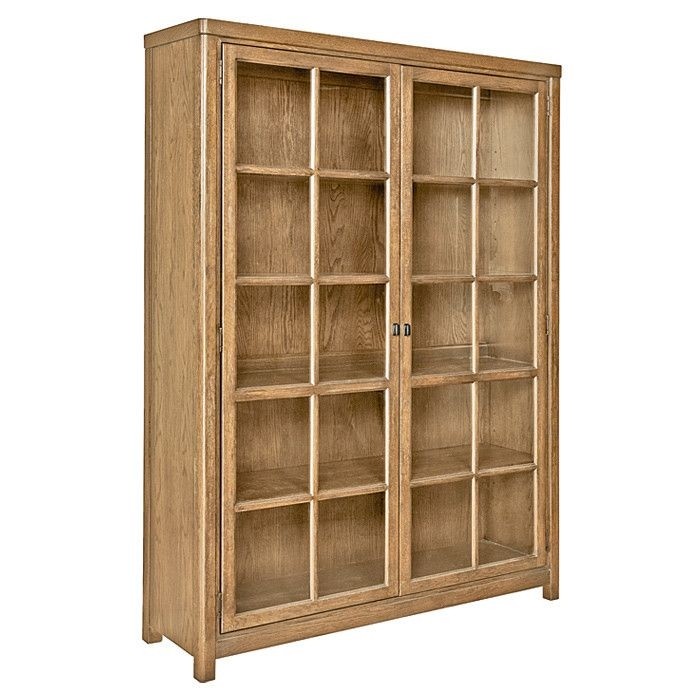 Cabinet style bookcase in woodstone with two doors product bookcaseconstruction