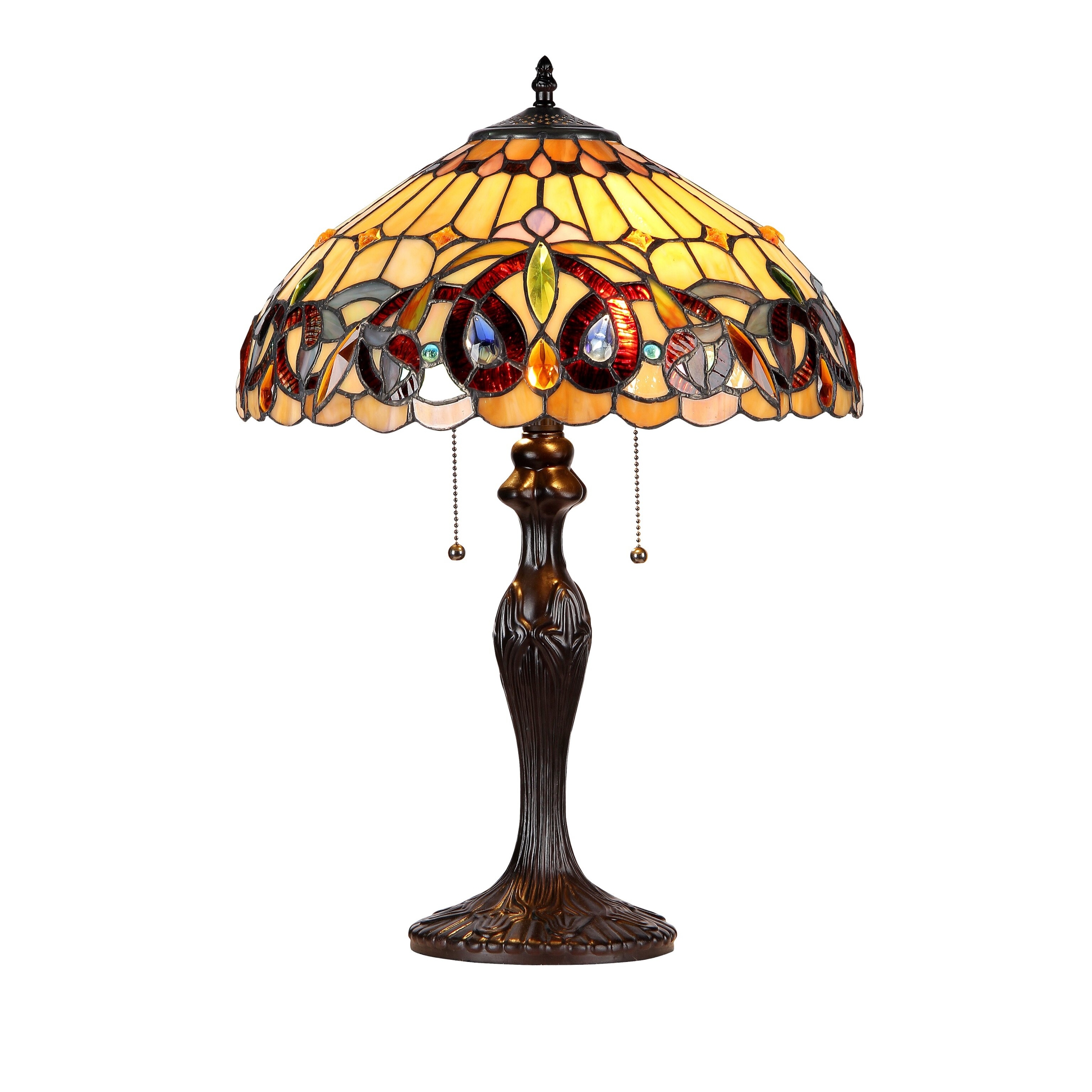 Chloe Lighting CH33353VR16-TL2 Serenity Tiffany-Style Victorian 2-Light Table Lamp with 16-Inch Shade