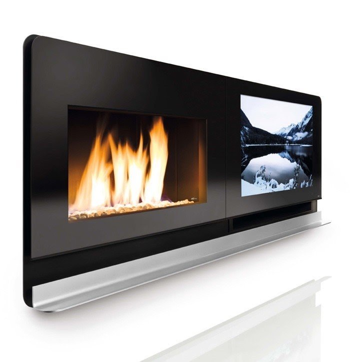 Contemporary fireplace tv stand