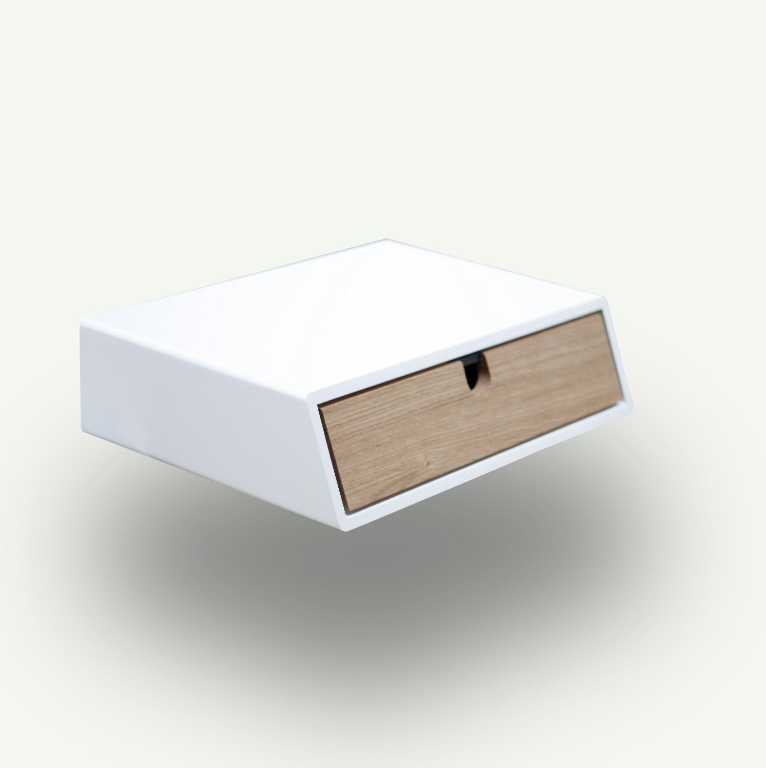Floating white nightstand bedside table