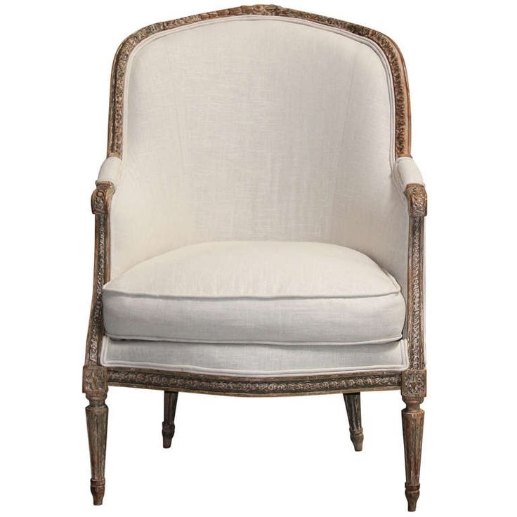 French louis xvi style chair with a painted wood frame