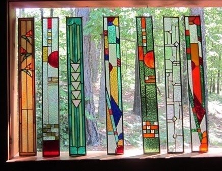 colored glass panels