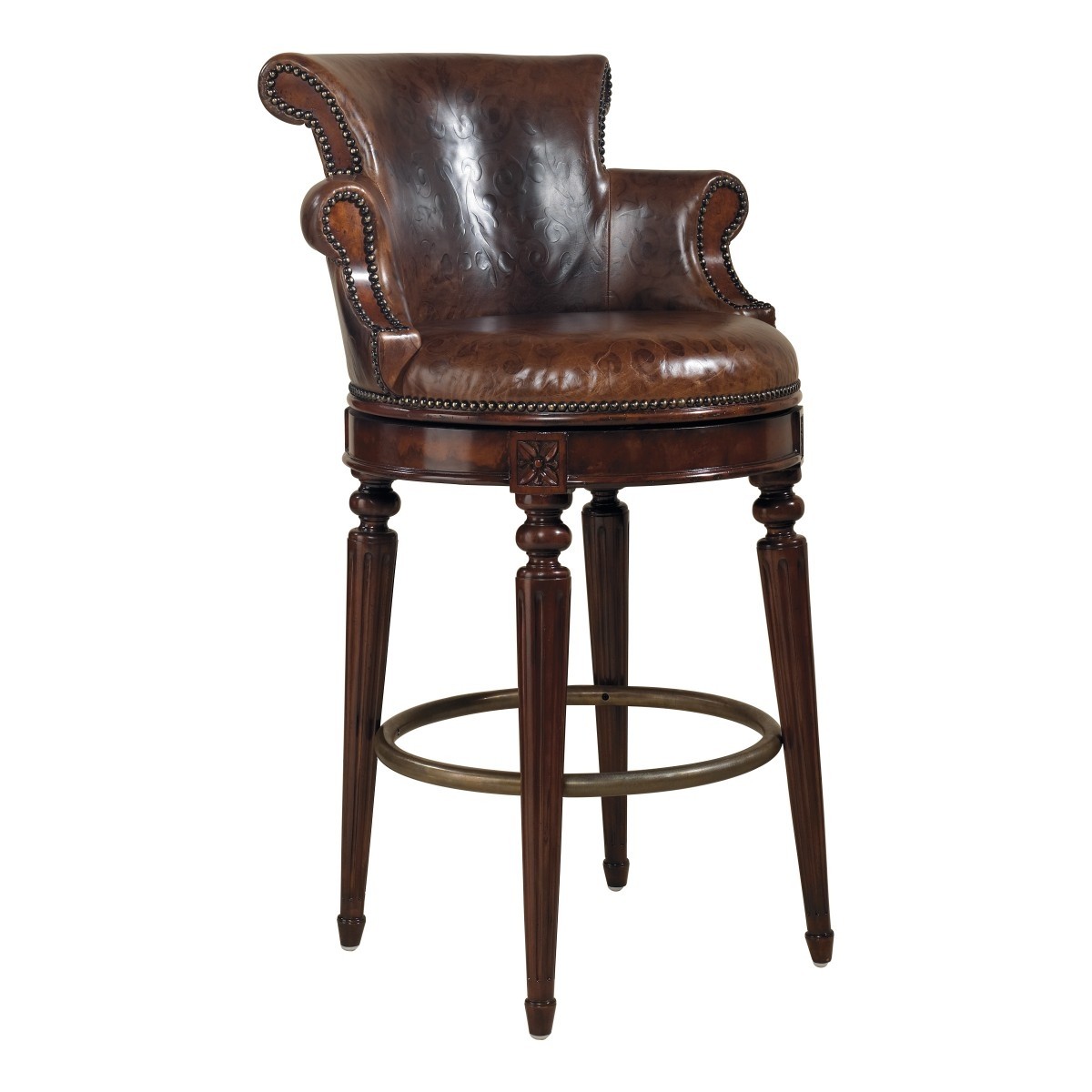 Leather swivel counter stools