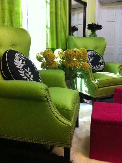 Lime green discount modern accent chair