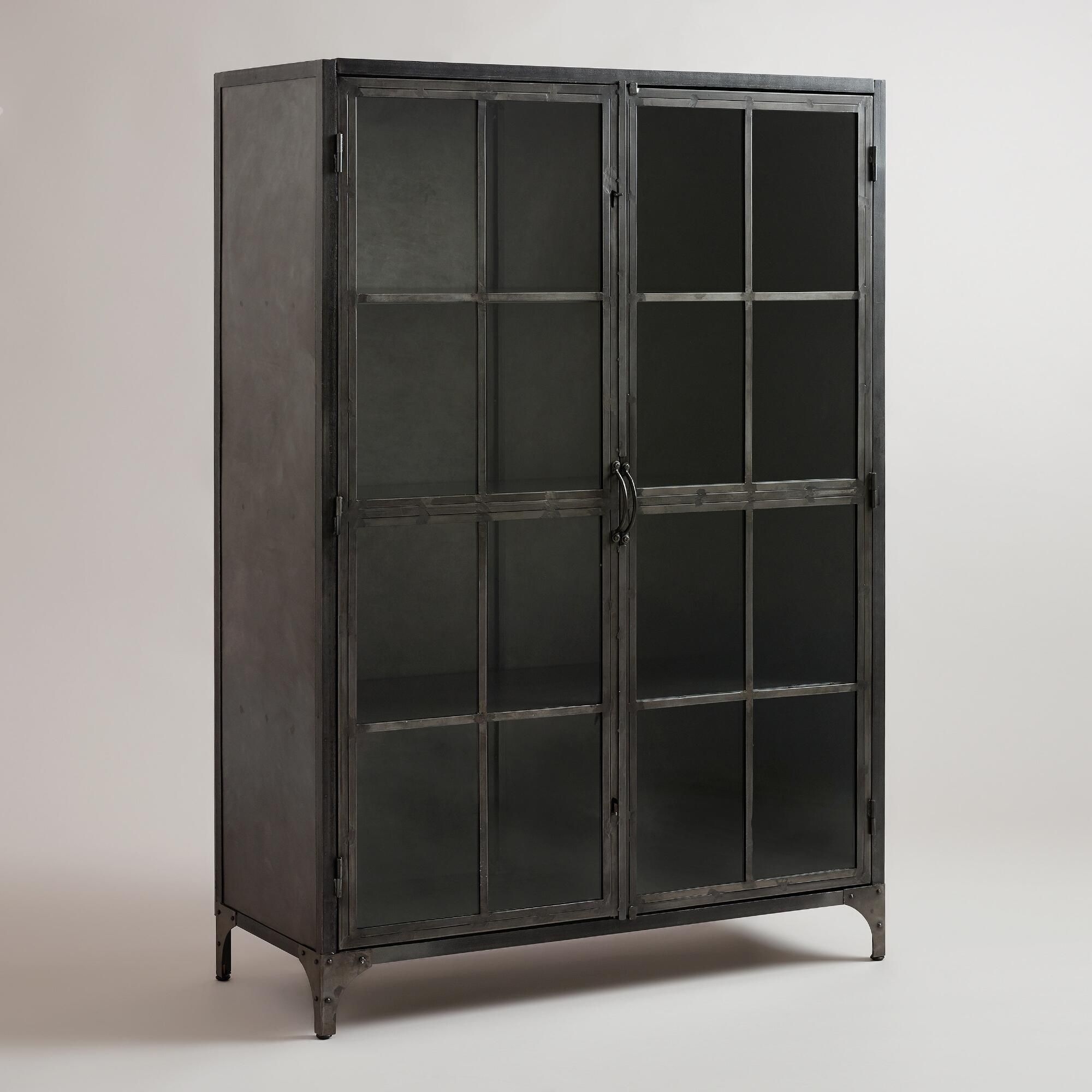Metal curio cabinet