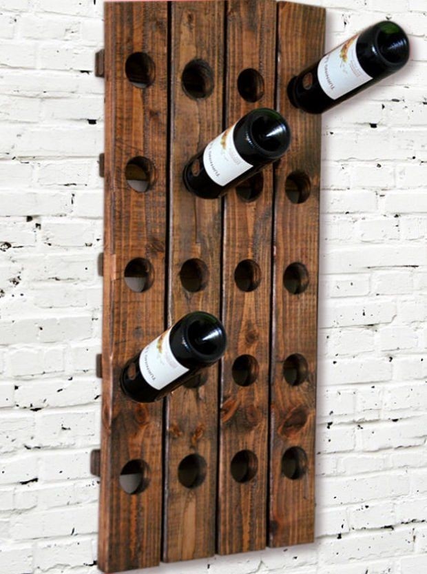 Modern wine rack riddling style wall