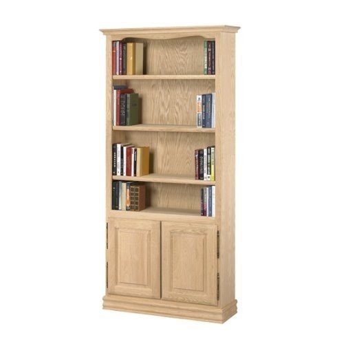 Oak bookcase with doors
