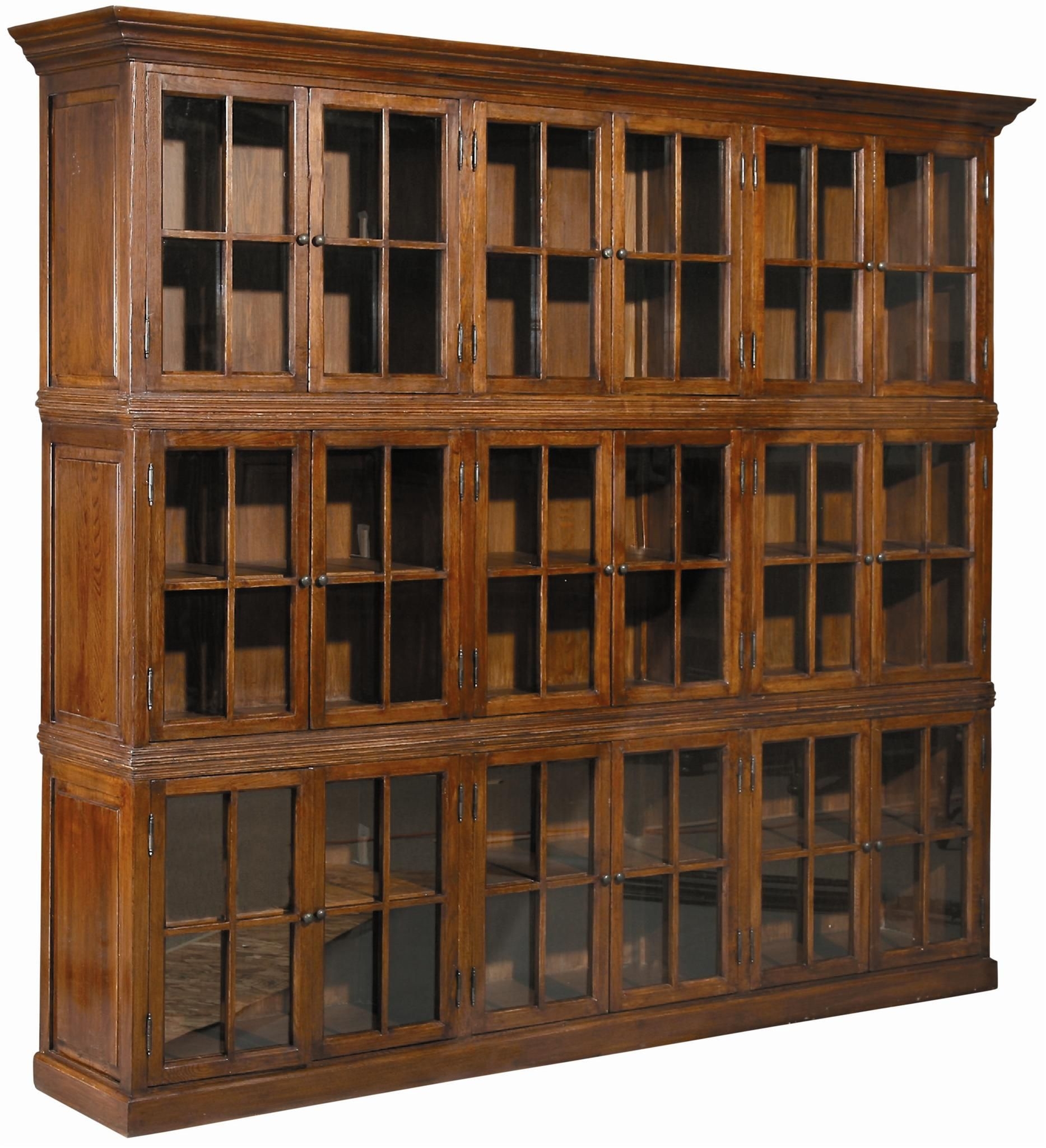 Oak bookcases with doors 6
