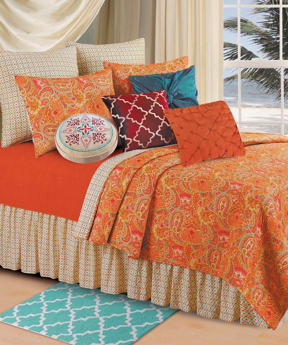 Orange paisley bedding 11